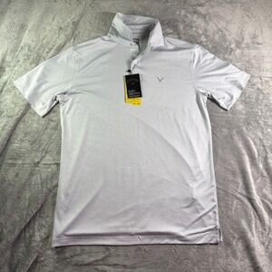 Callaway Golf Polo Shirt Opti-Dri Moisture Wicking Athletic‎ Gray Striped Small